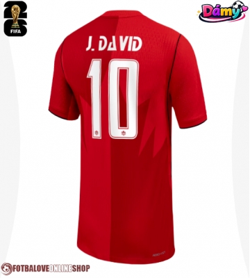 Kanada Jonathan David #10 Domácí Dres pro Dámy MS 2026 Krátkým Rukávem